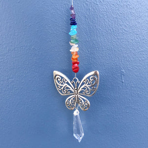 Sun Catcher | Chakra Butterfly Pendulum   | Ajna Jewels & Gems | Crystal Shop | Brisbane | Australia 
