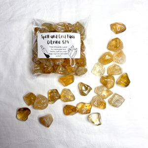 Citrine Spell & Grid Kit - 200g Small Tumbles