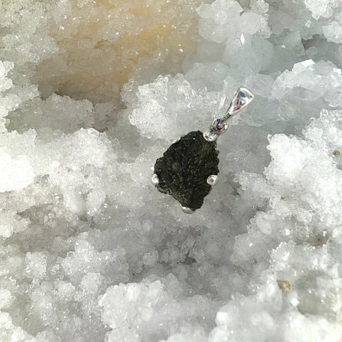 Moldavite 925 Sterling Silver Pendant No. 6