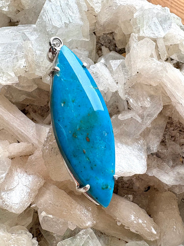 Peruvian Blue Opal 3 | Pendant 925 Sterling Silver