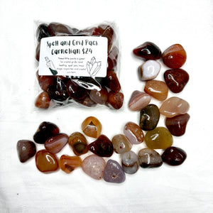 Carnelian Spell & Grid Kit - 200g Small Tumbles