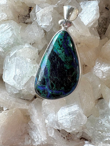 Azurite Malachite  No. 10 | Pendant 925 Sterling Silver