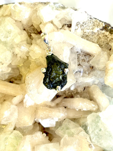 Moldavite 925 Sterling Silver Pendant No. 4