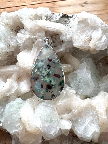 Chrysocolla Chalcedony 2 | Pendant 925 Sterling Silver