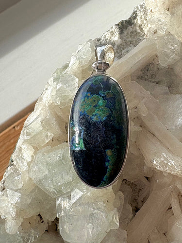 Azurite Malachite  No. 11 | Pendant 925 Sterling Silver