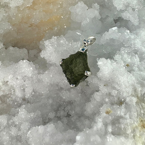 Moldavite 925 Sterling Silver Pendant No. 3