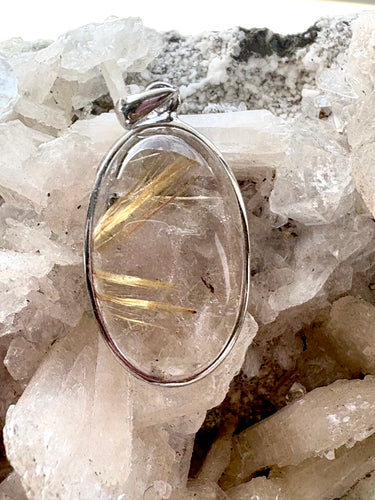 Rutile in Quartz 3 | Pendant 925 Sterling Silver