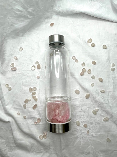 Rose Quartz | Glass Water Bottle