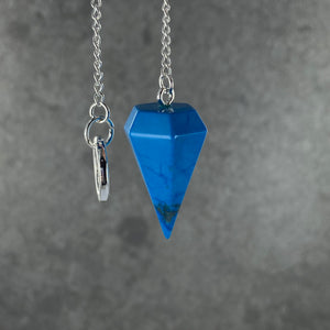 Blue Howlite Pendulum (dyed