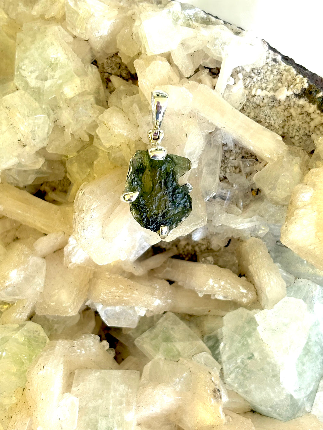 Moldavite 925 Sterling Silver Pendant No. 5