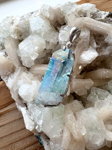 Aqua Aura Quartz No. 4 | Pendant | 925 Sterling Silver