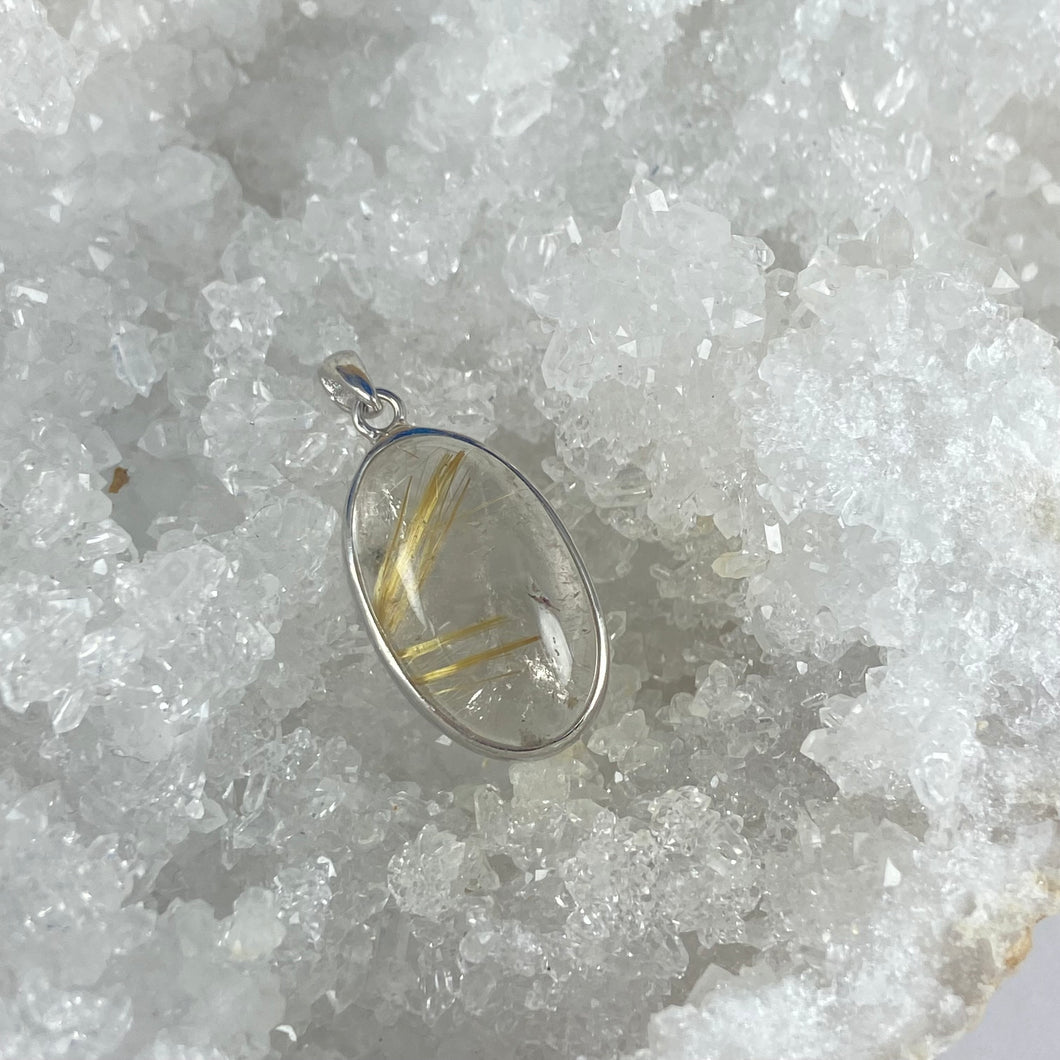 Rutile in Quartz 3 | Pendant 925 Sterling Silver