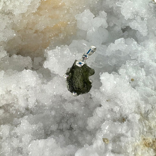 Moldavite 925 Sterling Silver Pendant No. 5