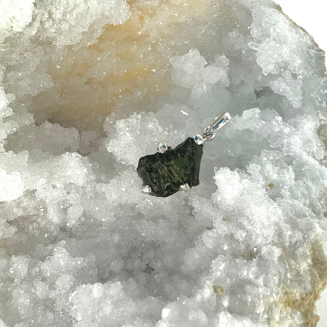 Moldavite 925 Sterling Silver Pendant No. 4