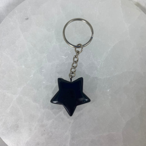 Black Obsidoan Star Keyring