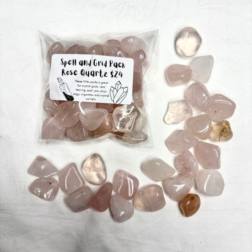 Rose Quartz Spell & Grid Kit - 200g Small Tumbles