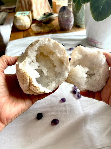 Quartz Geode Pair | Medium