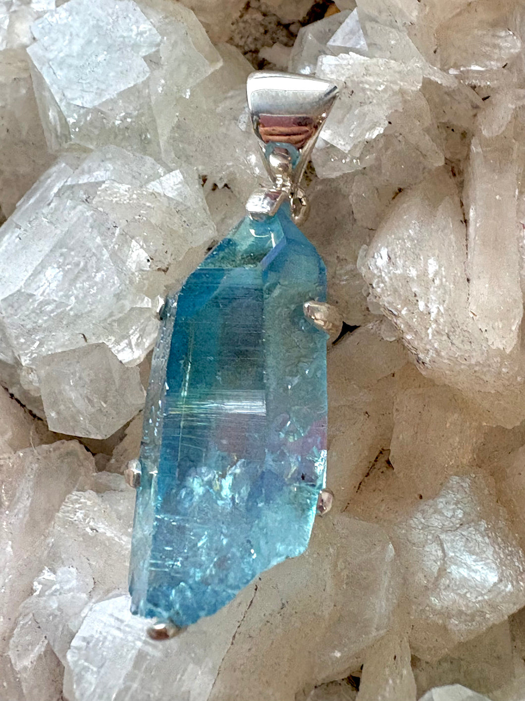Aqua Aura Quartz No. 2 | Pendant | 925 Sterling Silver