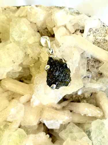 Moldavite 925 Sterling Silver Pendant No. 6
