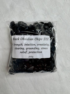 Black Obsidian Crystal Chips | 200g