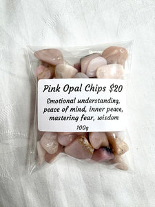 Pink Opal Crystal Chips | 100grams