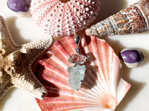 Aquamarine with Herkimer Diamond | Pendant | 925 Sterling Silver