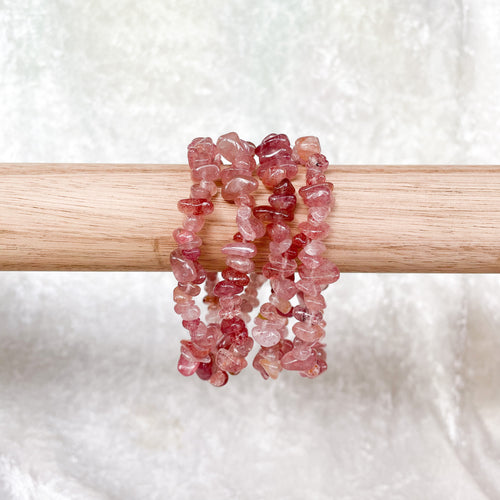 Strawberry Quartz | Chip Bracelet | Crystal Life Australia | Crystal Shop | Brisbane