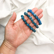 Blue Apatite | Tumble Bead Bracelet | Crystal Life Australia