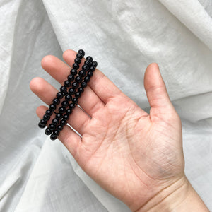 Black Tourmaline | Bead Bracelet 6mm