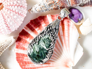 Lanasa Seraphinite | Sterling Silver Pendant| Ajna Jewels & Gems | Crystal Shop | Brisbane | Australia 