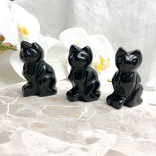 Black Obsidian | Crystal Cat Figurine | Crystal Life Australia 