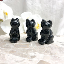 Black Obsidian | Crystal Cat Figurine | Crystal Life Australia 