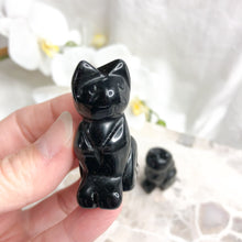 Black Obsidian | Crystal Cat Figurine | Crystal Life Australia 