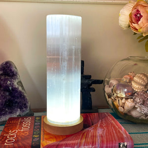 Selenite Tower Lamp | 40cm | Crystal Life Australia | Brisbane | Crystal Shop
