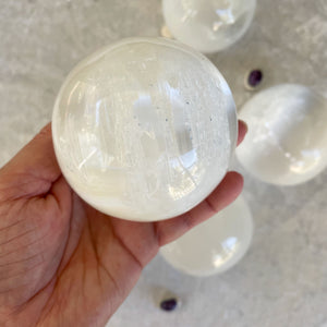 Sphere 8cm | Selenite | Crystal Life Australia  |  Crystal Shop | Brisbane