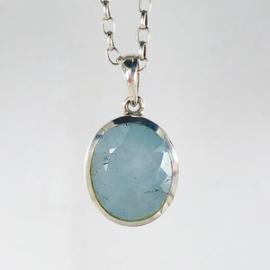 Aquamarine| Sterling Silver Pendant | Ajna Jewels & Gems | Crystal Shop | Brisbane | Australia
