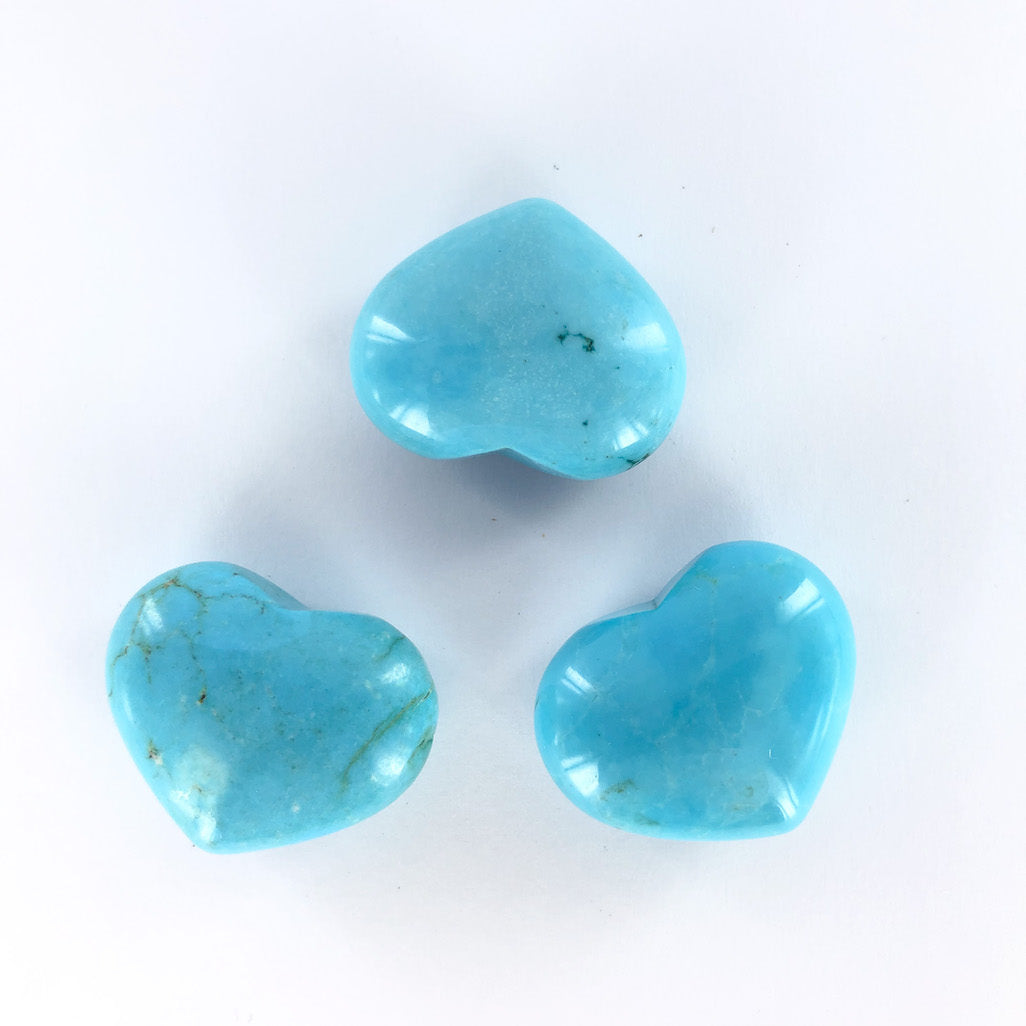 Howlite Dyed Turquoise | Puff Heart| Ajna Jewels & Gems | Crystals Shop | Brisbane | Australia