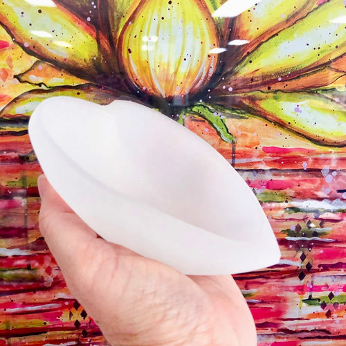 Selenite | Heart Bowl 12cm | Ajna Jewels & Gems | Crystal Shop | Brisbane | Australia