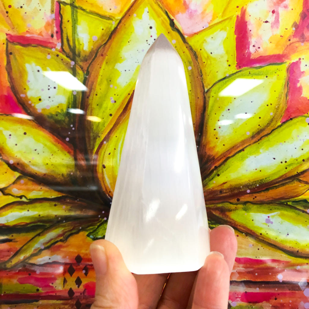 Selenite | Obelisk 10cm | Ajna Jewels & Gems | Crystal Shop | Brisbane | Australia