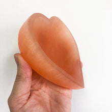 Selenite SECONDS  | Peach Colour | Heart Shaped Charging Bowl 12cm - May contain bumbs and imperfections