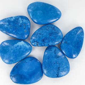 Howlite dyed Turquoise Blue | Smooth Stone | Ajna Jewels & Gems | Crystal Shop | Brisbane | Australia