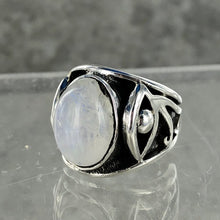 Rainbow Moonstone | Eye of Horus Ring | Limited Edition | Size 7 |  925 Sterling Silver Ring | Ajna Jewels & Gems | Crystal Shop | Brisbane | Austrlalia