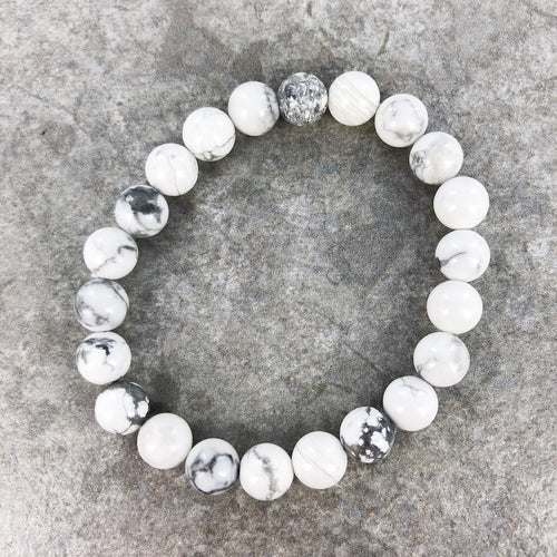 White Howlite  | Bracelet | Ajna Jewels & Gems | Crystals Shop | Brisbane |Australia